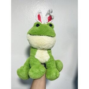 Easter Frog Plush Toy Bunny Ears Pink Bow 16" Walmart Exclusive Stuffed Animal